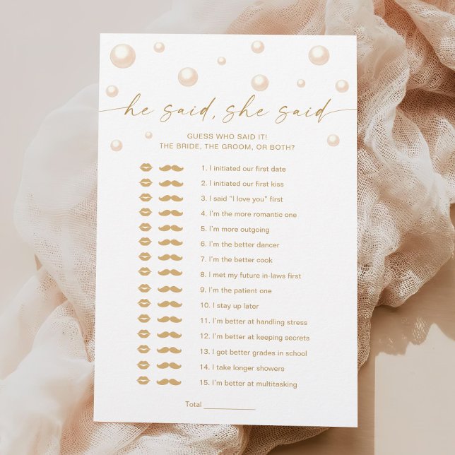 Papier Perles et poursuites Fête des mariées qui a dit je (Créateur téléchargé)