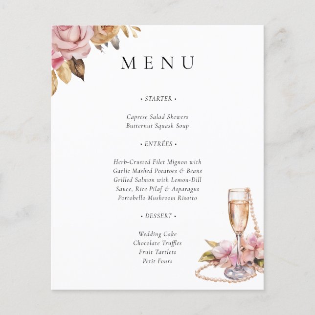 Papier Perles Pétales & Prosecco Floral Fête des mariées  (Devant)