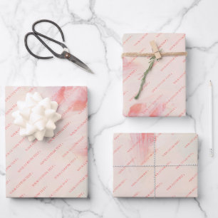 Papier personnalisé avec texte et fleurs abstraite