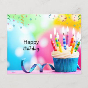 Papier Personnalisé Bleu rose moderne Joyeux anniversaire