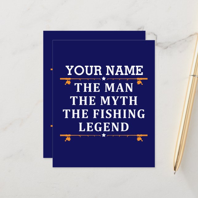 Papier Personnalisé L'Homme Le Mythe La Légende De La Pêc (Devant/Arrière en situation)