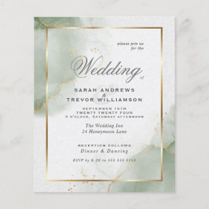 Papier Personnalisé - Mariage de budget - Sage d'or coupé