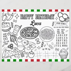 Papier Personnalisé Nom Italien Anniversaire Coloris