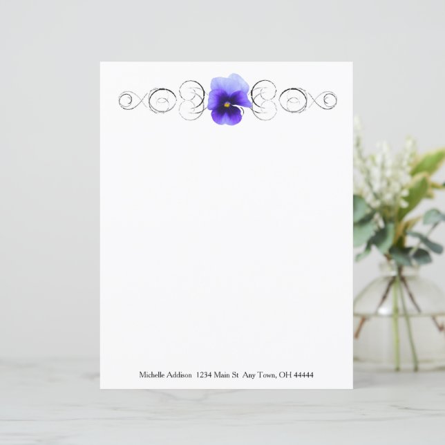 Papier personnalisé Purple Pansy (Debout devant)