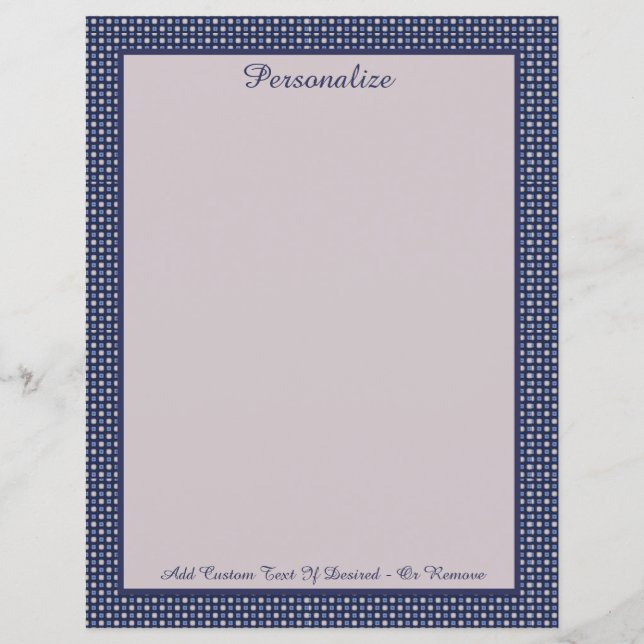 Papier Personnaliser la bordure bleue de minuit professio (Devant)