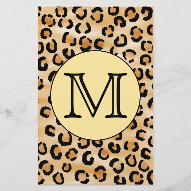 Papier Personnalized Monogram Leopard Print Pattern (Devant)