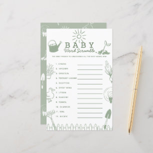 Papier Pet Germe Vert Jeu de Mots Mêlés pour Bébé Dessiné