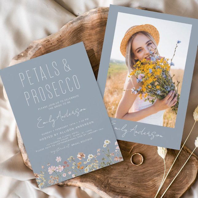 Papier Pétales Bleus Poussiéreux & Photo de Fleurs Sauvag (Créateur téléchargé)