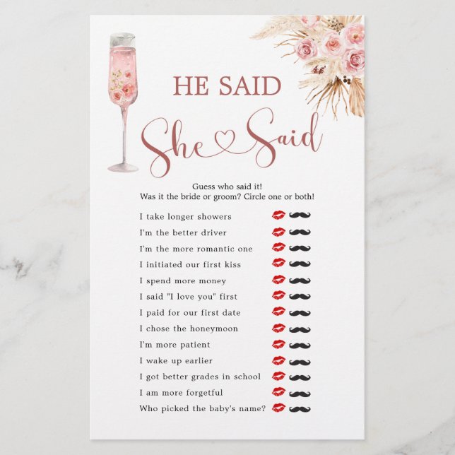 Papier Pétales de Boho rose et Procureur Il a dit qu'elle (Devant)