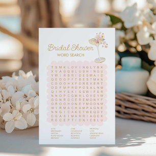 Papier Pétales et Parrain Recherche de mot Jeu nuptial