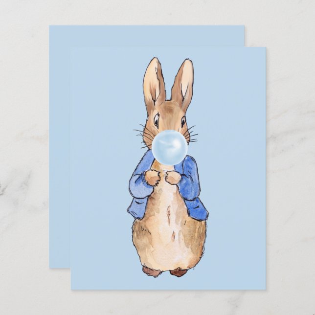 Papier Peter Blown une gomme à bulle bleue (Devant / Derrière)