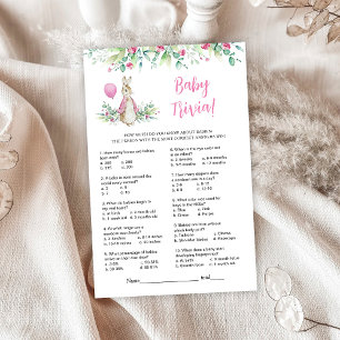 Papier Peter Rabbit Baby shower Trivia Jeu