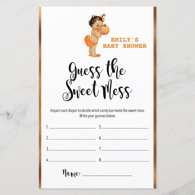Papier Petit Baby shower Citrouille IMPRIMÉ (Devant)