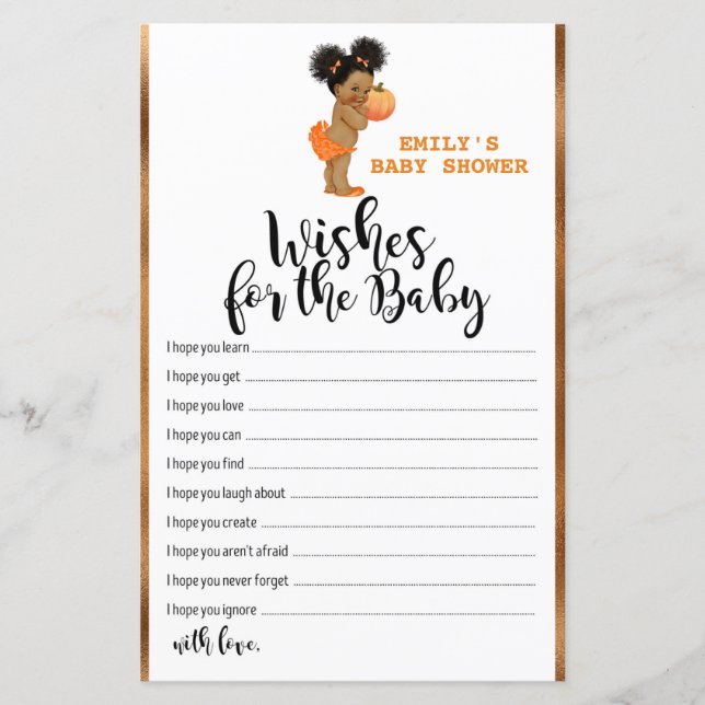 Papier Petit Baby shower Citrouille IMPRIMÉ (Devant)
