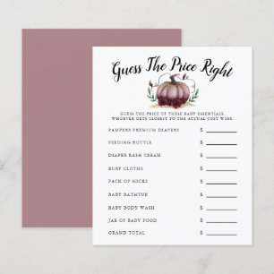 Papier Petit Baby shower Citrouille Rose Devine Le Prix