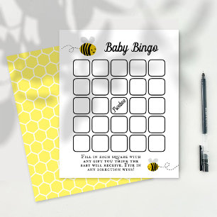 Papier Petit Baby shower d'abeilles de miel doux Bingo
