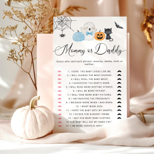 Papier Petit bol bleu Halloween jeu maman ou papa