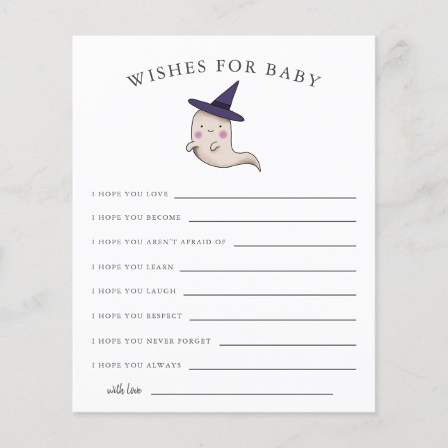 Papier Petit Boo Girl Ghost Wives for Baby Card (Devant)