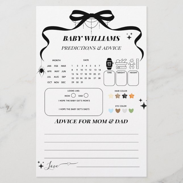 Papier Petit Boo gothique Halloween Baby shower Jeu (Devant)