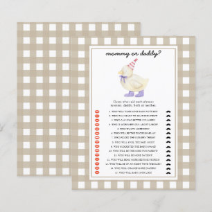 Papier Petit canard - jeu de baby shower maman ou papa