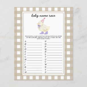 Papier Petit Canard - Jeu de course de noms de bébé