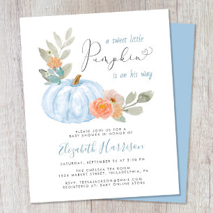 Papier Petit Citrouille Aquarelle bébé garçon douche Invi