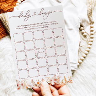 Papier Petit Citrouille Automne Floral Baby shower Bingo 