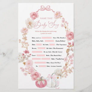 Papier Petit Citrouille blanc et rose Nom que Baby Song