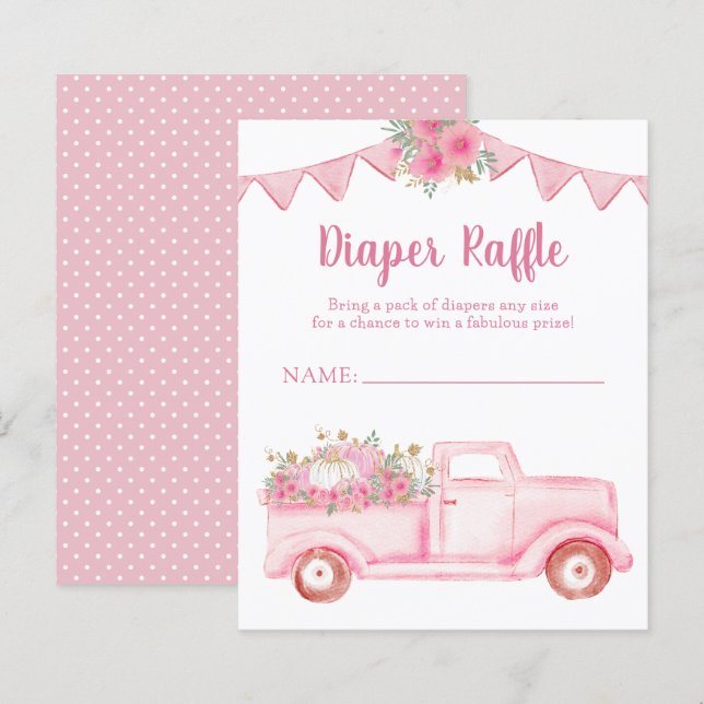 Papier Petit Citrouille Twin Girl Diaper Raffle (Devant / Derrière)