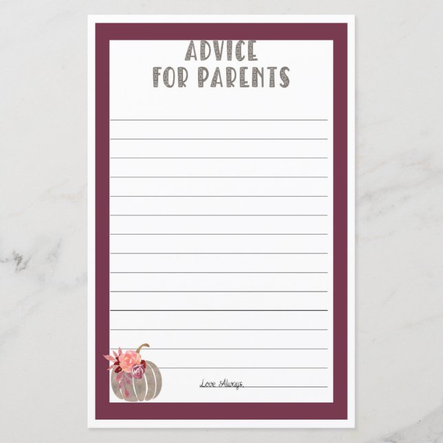 Papier Petit conseil Citrouille (Devant)