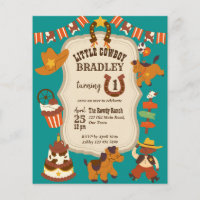 Petit cowboy anniversaire de enfant invitation du 