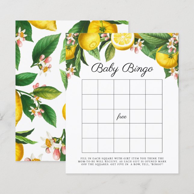 Papier Petit Cutie Baby Bingo Douche Jeu (Devant / Derrière)