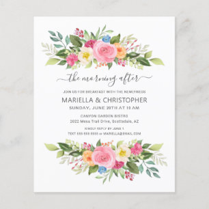 Papier Petit-déjeuner Mariage aquarelle Rose jardin