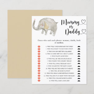 Papier Petit Éléphant - jeu de baby shower pour maman ou 