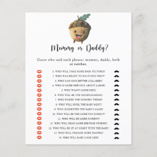 Papier Petit gland - jeu de baby shower maman ou papa