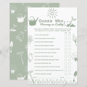 Papier Petit jeu de devinette pour Baby Shower sur le thè