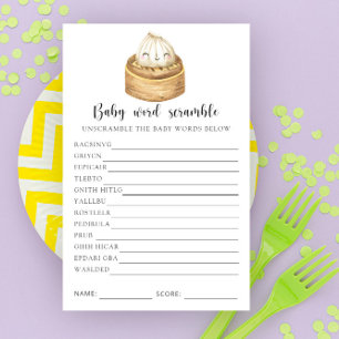 Papier Petit jeu de mots mêlés Bébé boulette