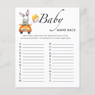 Papier Petit lapin baby shower bébé jeu de race