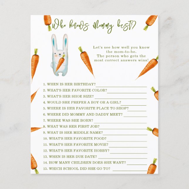 Papier Petit lapin - Qui connaît maman mieux (Devant)