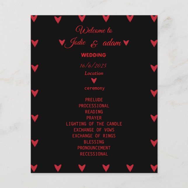 Papier petit mariage de coeur (Devant)