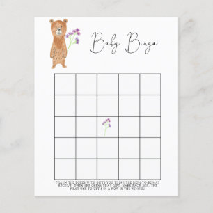 Papier Petit Ours - Jeu de bingo pour baby shower