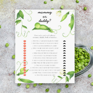 Papier Petit pois - maman ou papa jeu de baby shower