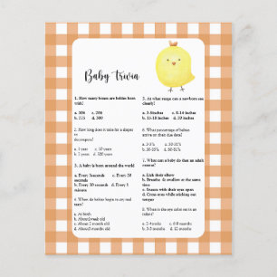 Papier Petit poussin - Bébé Quiz Jeu de Baby Shower