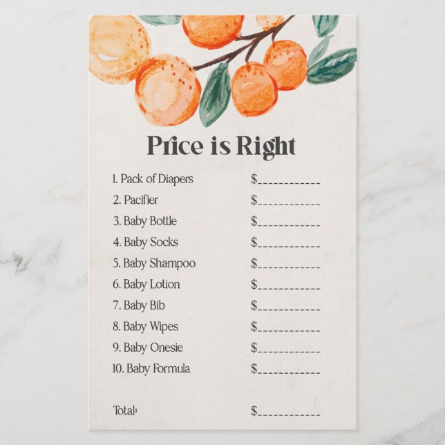 Papier petit prix de baby shower mignonne est le bon jeu (Devant)