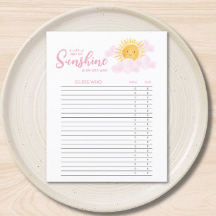 Papier Petit Rayon De Soleil Jeu De Devinette Pour La Fêt
