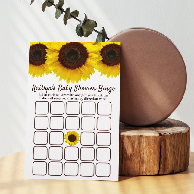 Papier Petit Tournesol En Chemin ! Bingo baby shower (Créateur téléchargé)