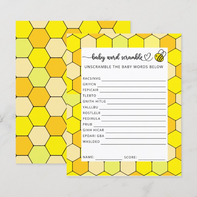 Papier Petite abeille bébé course (Devant / Derrière)
