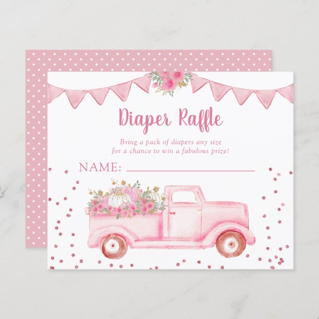 Papier Petite barbe Citrouille rose budget Raffle (Devant / Derrière)