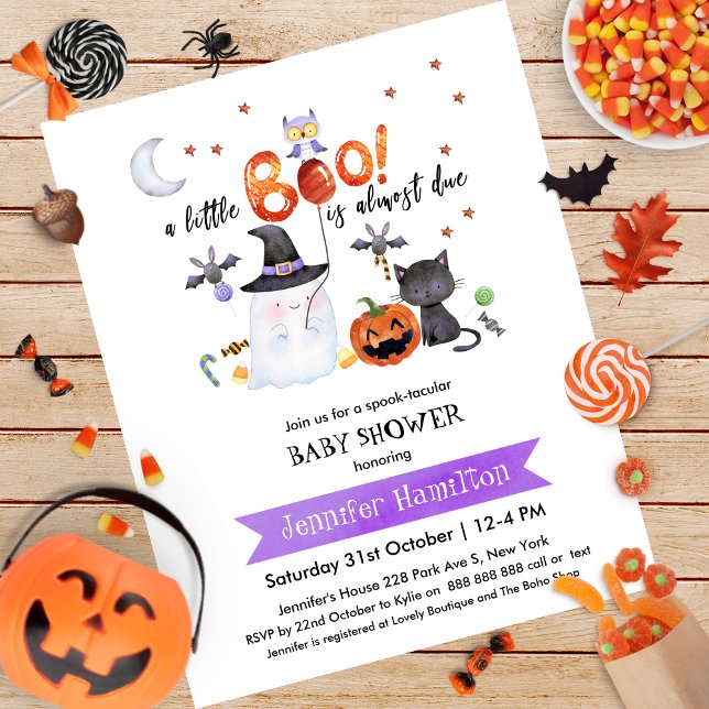 Papier Petite Boo Halloween Baby shower Budget Invitation (Créateur téléchargé)