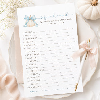 Papier Petite citrouille élégant noeud bleu bébé anagramm